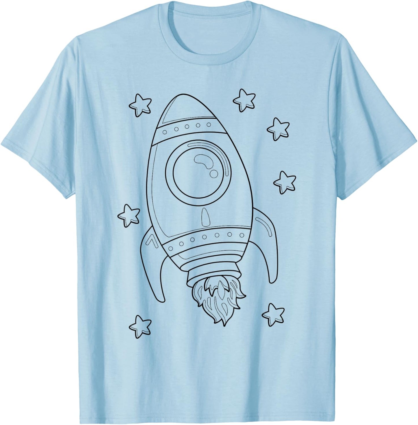 Weltraum Rakete Astronaut Kosmos Mandala zum ausmalen T-Shirt - T-Shirt | Light Blue