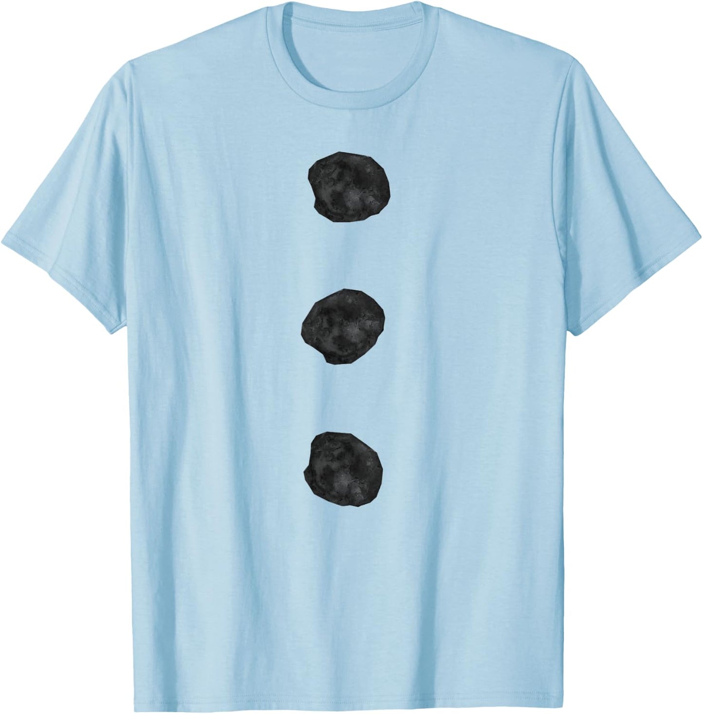 Snowman Costume Shirt Three Black Buttons on White T-Shirt - T-Shirt | Light Blue
