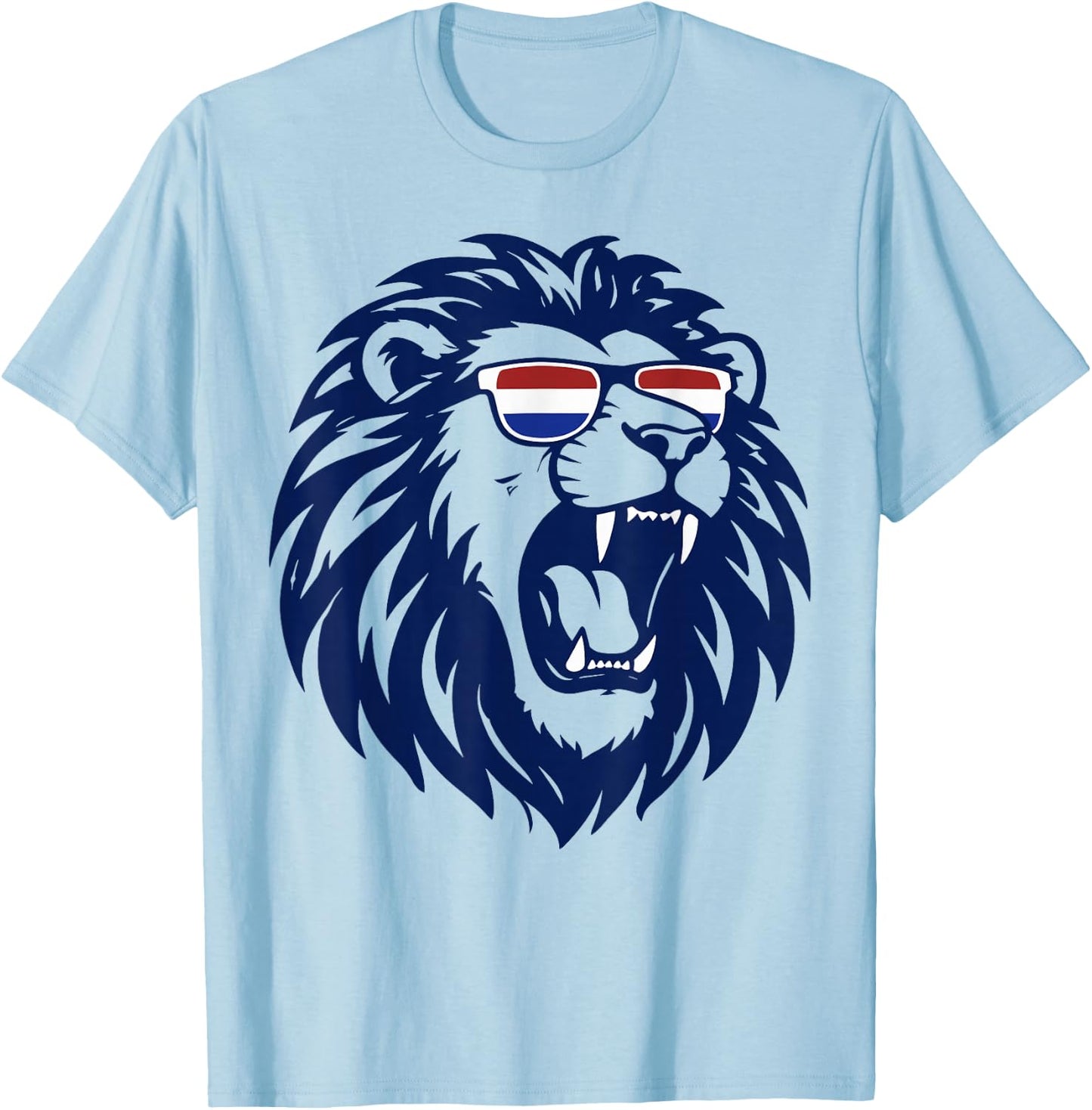 Nederland Netherlands Lion Dutch Holland Vintage Orange T-Shirt - T-Shirt | Light Blue