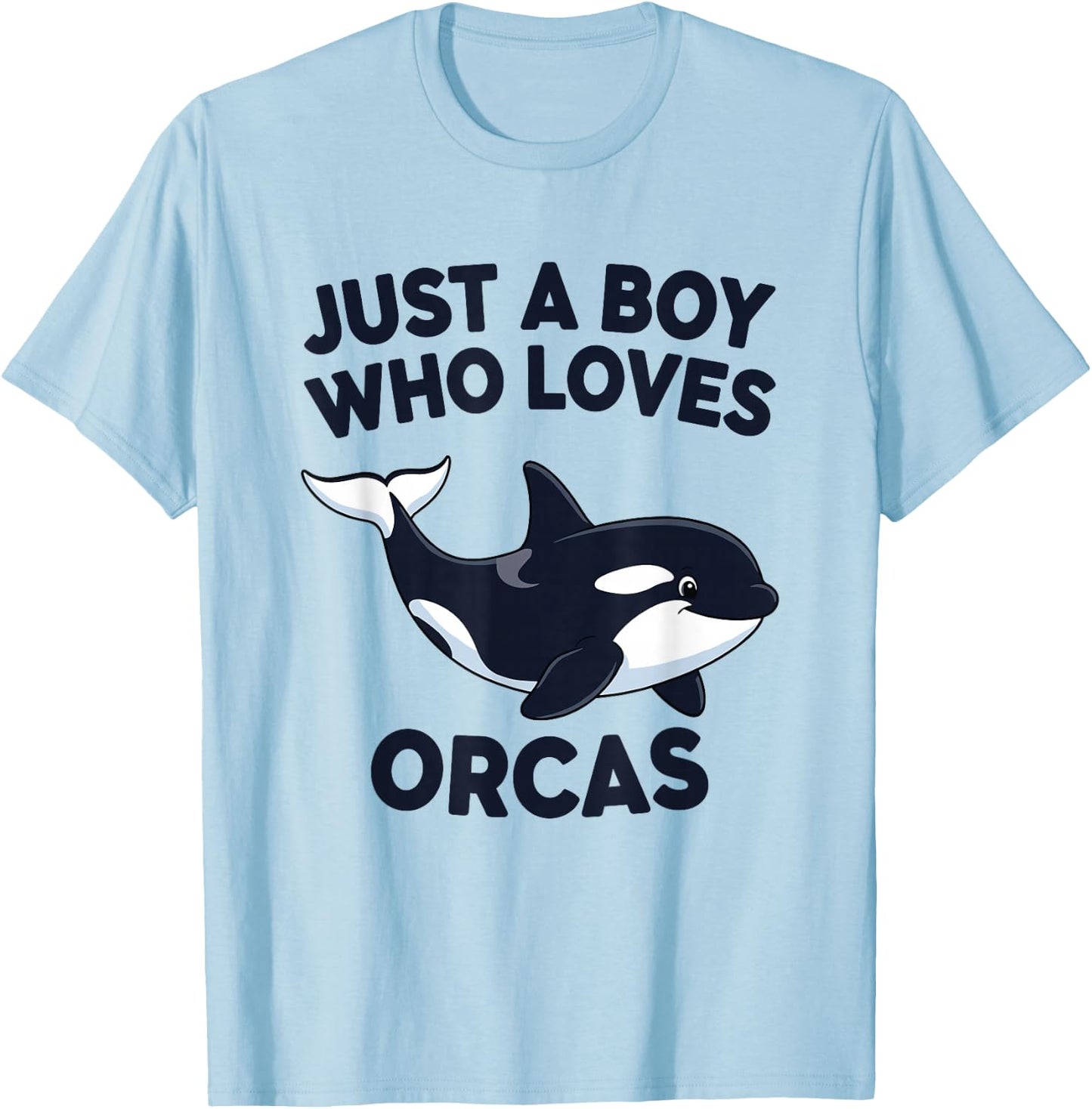 Just A Boy Who Loves Orcas T-Shirt - T-Shirt | Light Blue