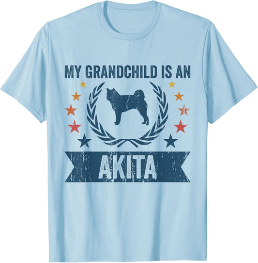 My Grandchild Is A Dog - Grandpa & Grandma Akita Women T-Shirt - T-Shirt | Light Blue