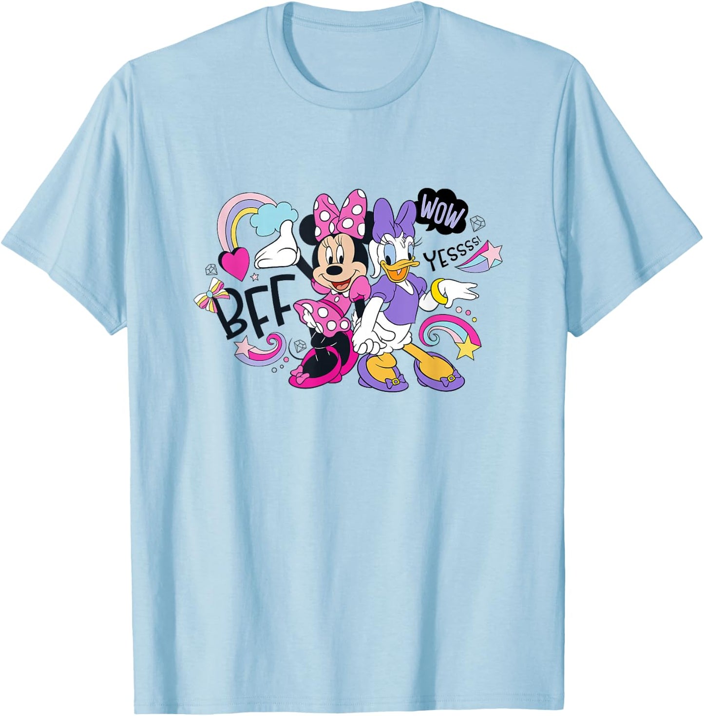 Disney Minnie Mouse & Daisy BFF Icon Jumble T-Shirt - T-Shirt | Light Blue