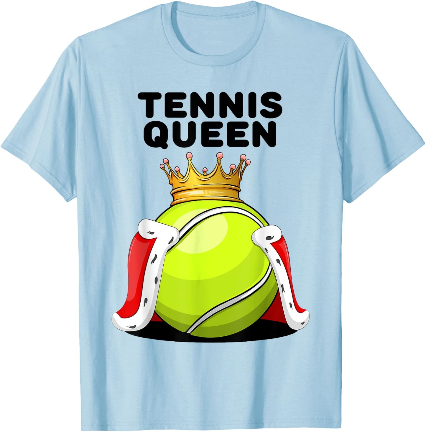 Tennis Queen Women's Tennis Player Shirt for Girls , White T-Shirt - T-Shirt | Light Blue
