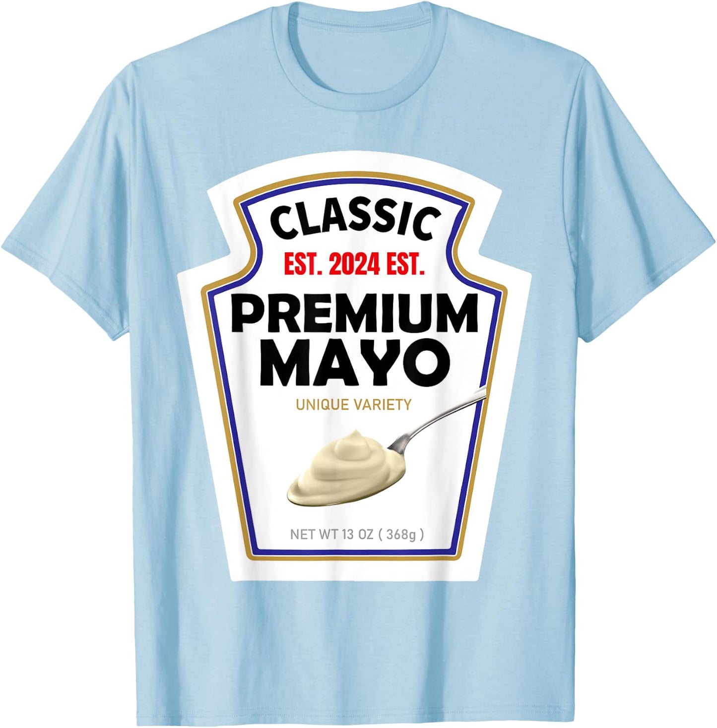 White Mayonnaise DIY Halloween Costume Couples & Group Mayo T-Shirt - T-Shirt | Light Blue