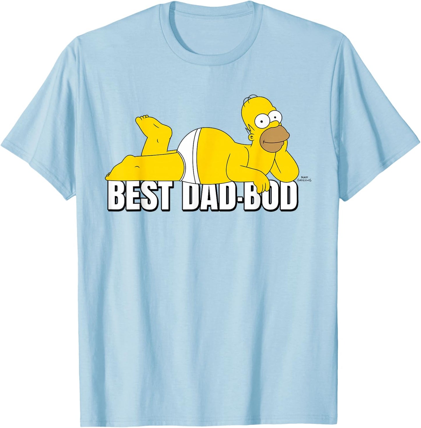 The Simpsons Father's Day Best Dad-BOD Homer Laying Down T-Shirt - T-Shirt | Light Blue