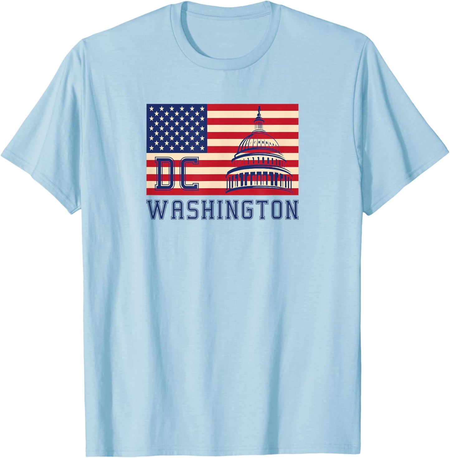 Washington DC Flag of the United States T-Shirt - T-Shirt | Light Blue