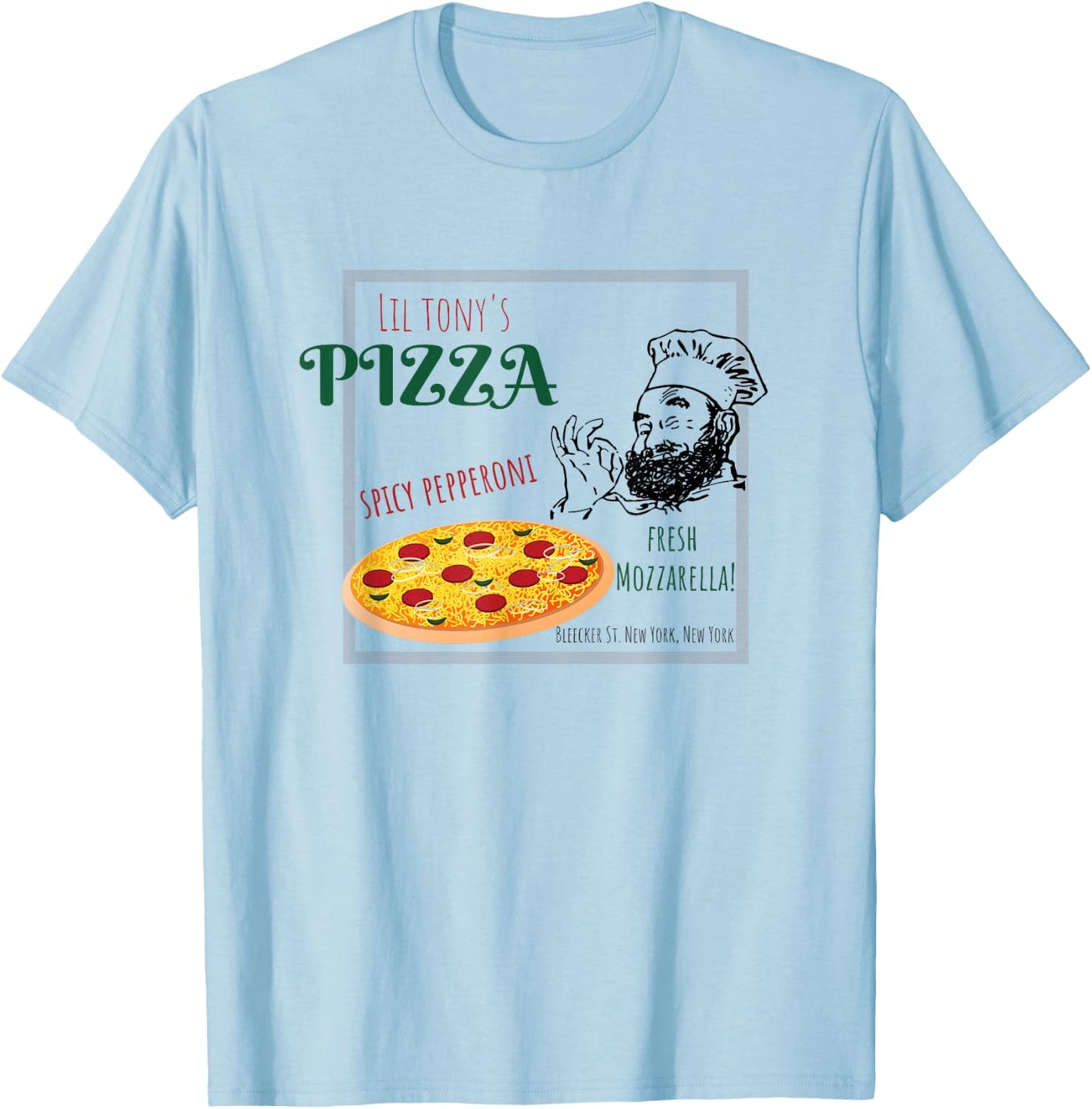 Retro Pizza Parlor Funny T-Shirt - T-Shirt | Light Blue