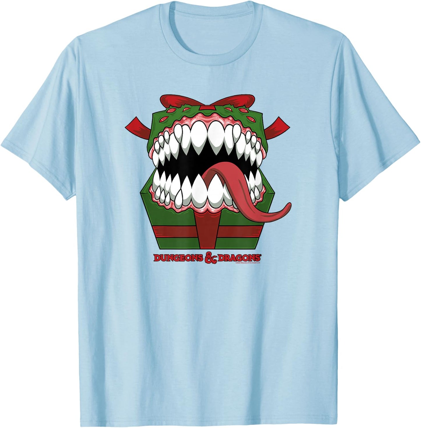 Dungeons & Dragons Christmas Gift Mimic Poster T-Shirt - T-Shirt | Light Blue