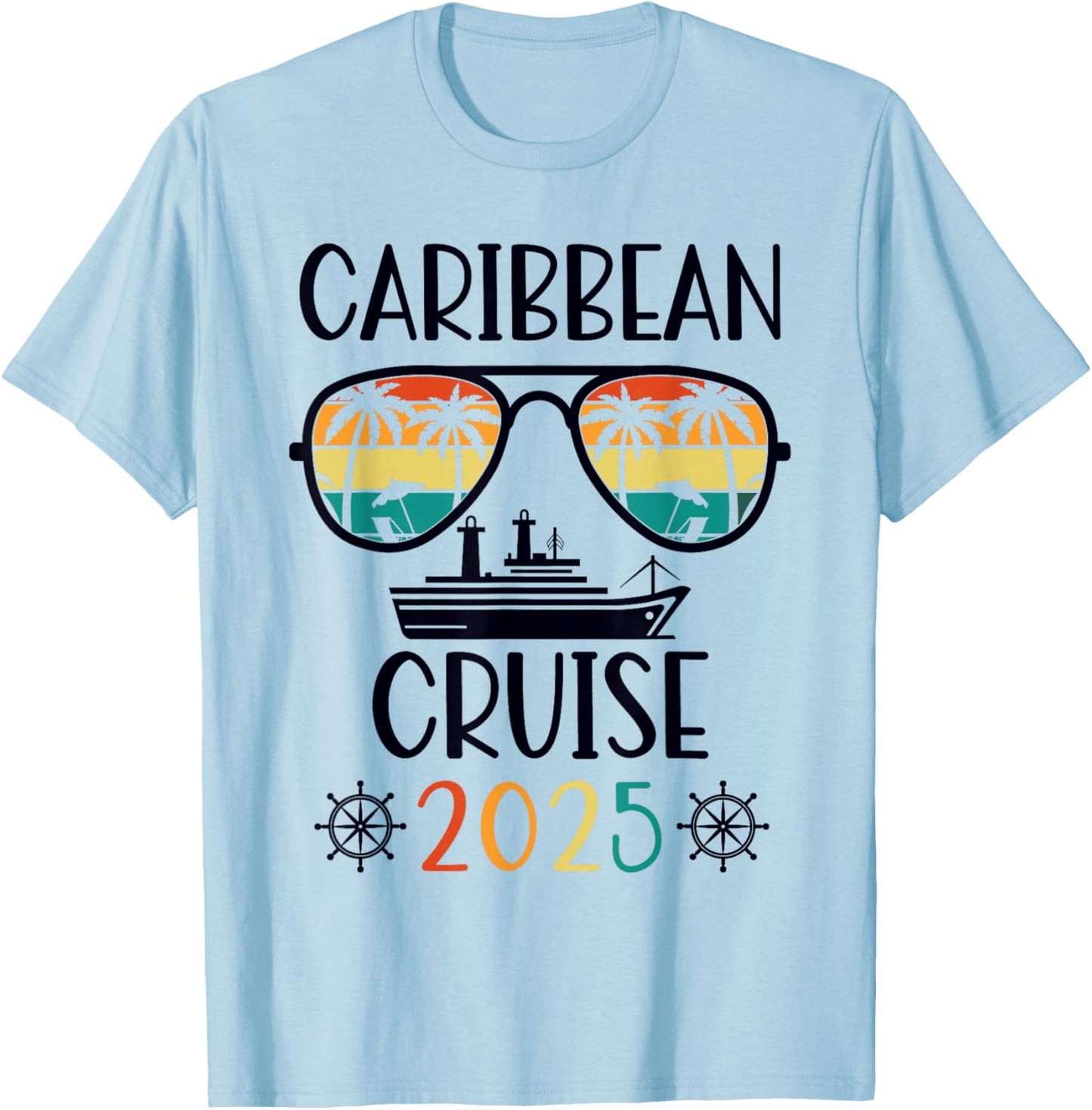 Caribbean Cruise 2025 Vacation Trip Matching Family Group T-Shirt - T-Shirt | Light Blue
