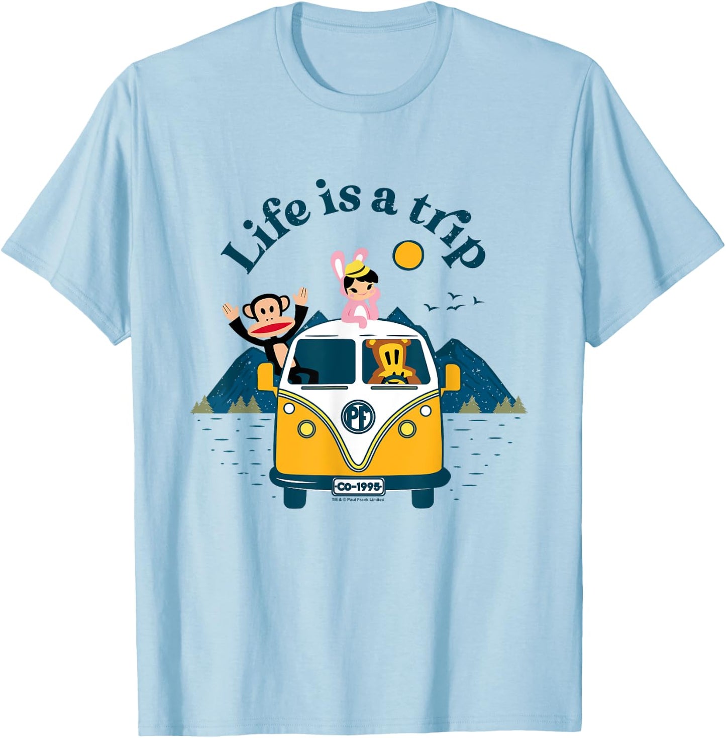 Paul Frank Julius & Co Life Is A Trip Camper T-Shirt - T-Shirt | Light Blue