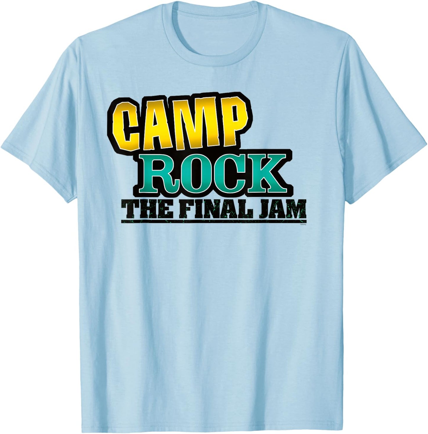 Disney Channel Official Camp Rock 2: The Final Jam Logo , white, S T-Shirt - T-Shirt | Light Blue