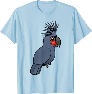 Cute Cartoon Palm Cockatoo Birdorable Bird Species T-Shirt - T-Shirt | Light Blue