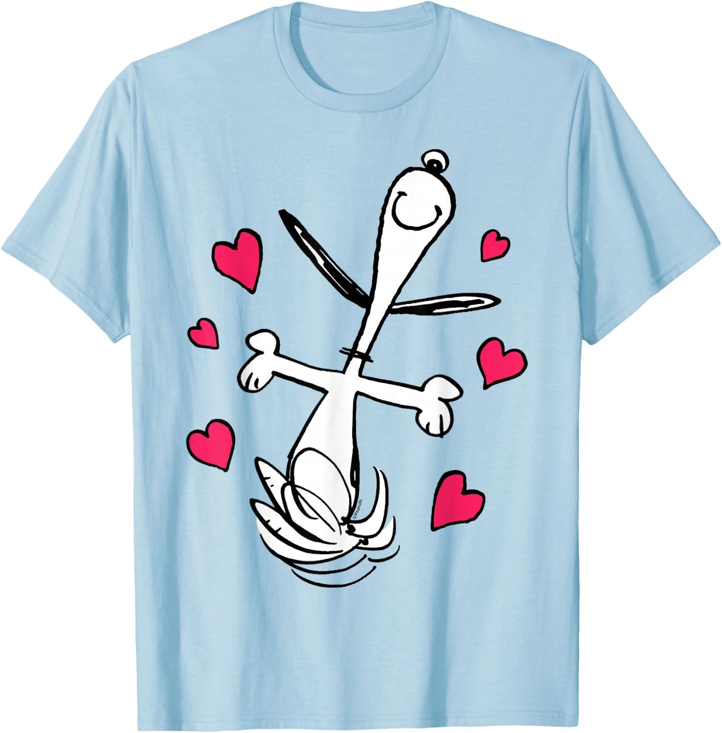 Peanuts Snoopy Tanzende Herzen T-Shirt - T-Shirt | Light Blue