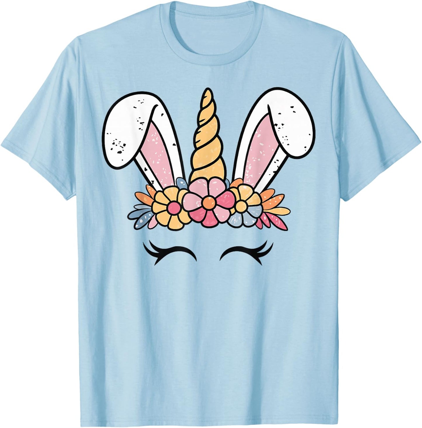 Unicorn Easter Head T-Shirt - T-Shirt | Light Blue