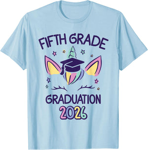 5th Grade Graduation Unicorn Fifth Grade Grad Girl 2026 T-Shirt - T-Shirt | Light Blue
