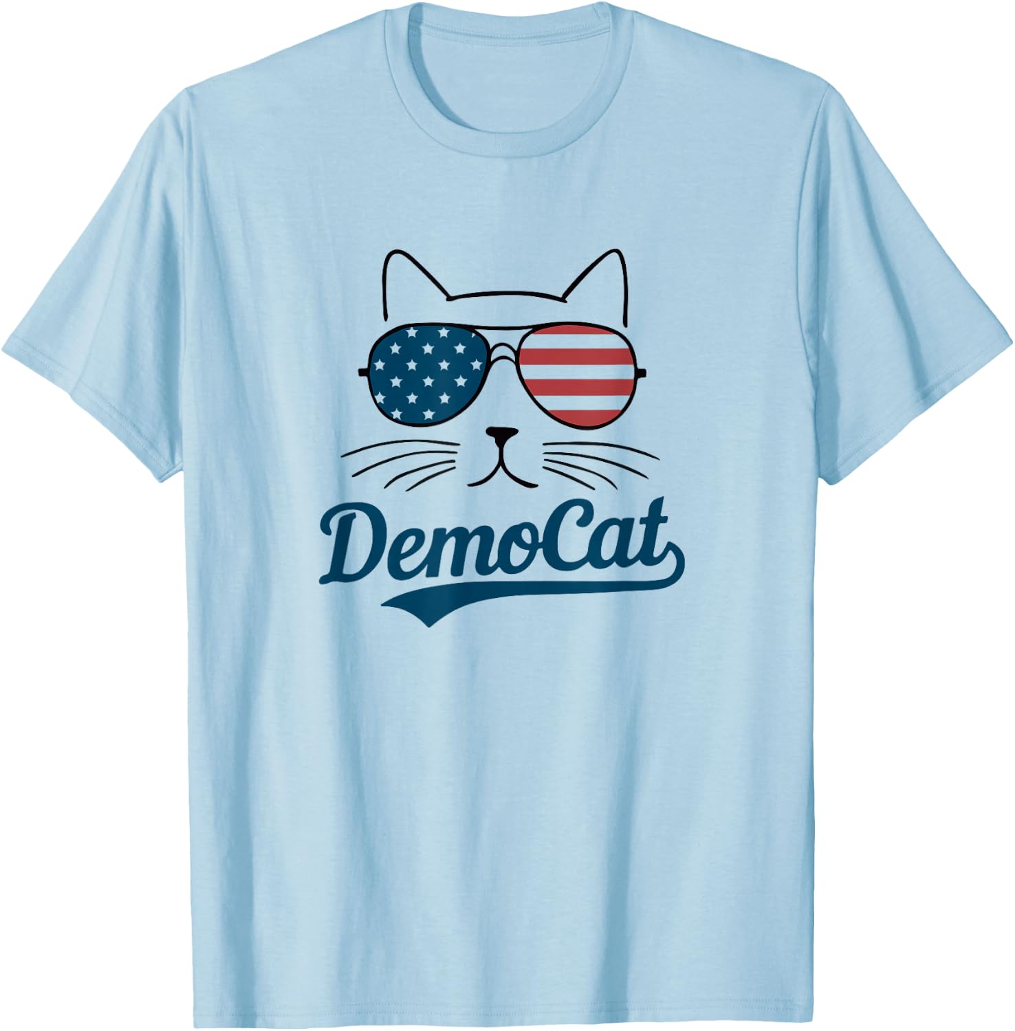Democat Funny Democrat Cat T-Shirt - T-Shirt | Light Blue