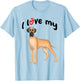 I Love My Fawn Great Dane Dog T-Shirt - T-Shirt | Light Blue