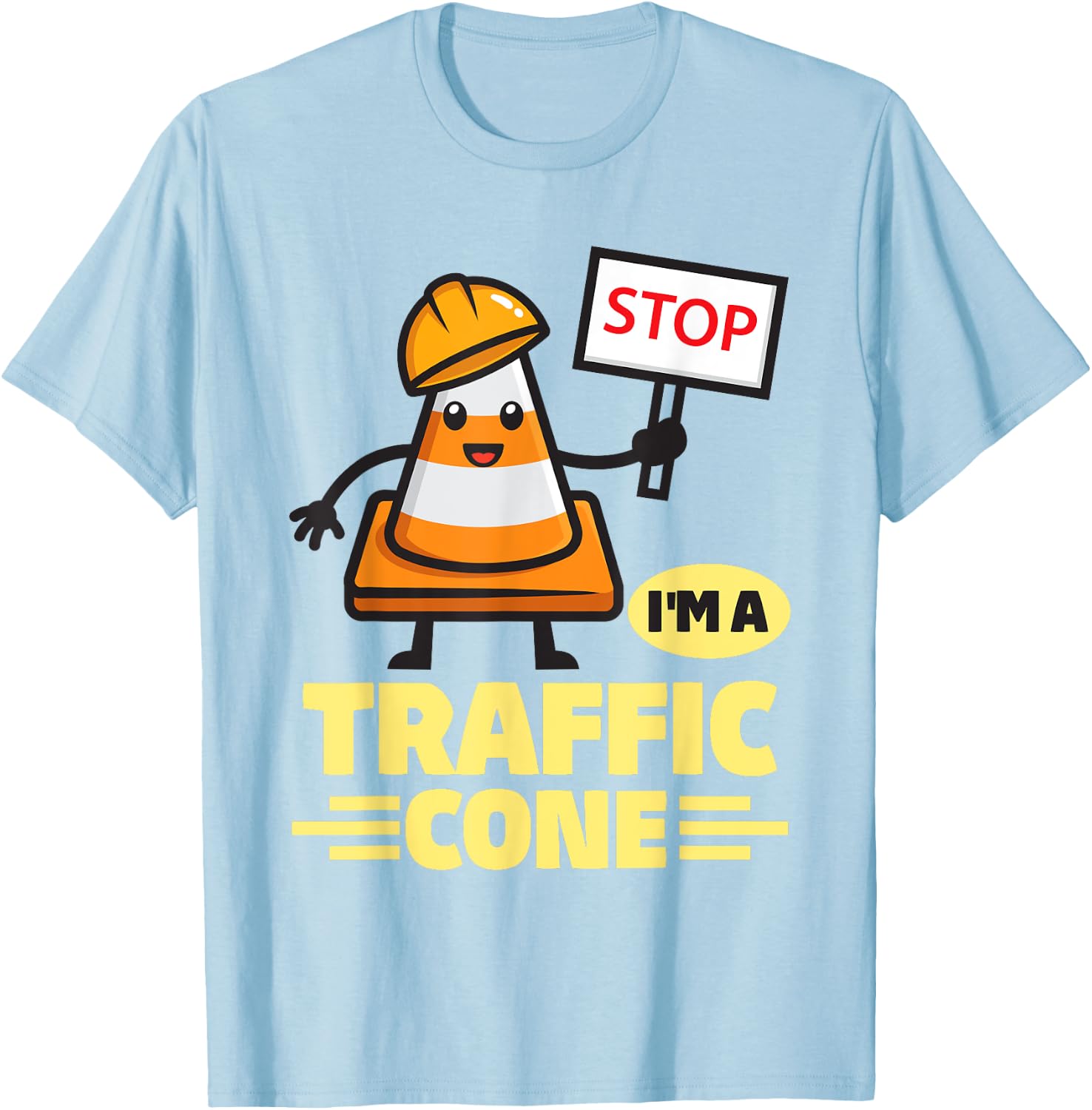 I'm A Traffic Cone Halloween Costume T-Shirt - T-Shirt | Light Blue