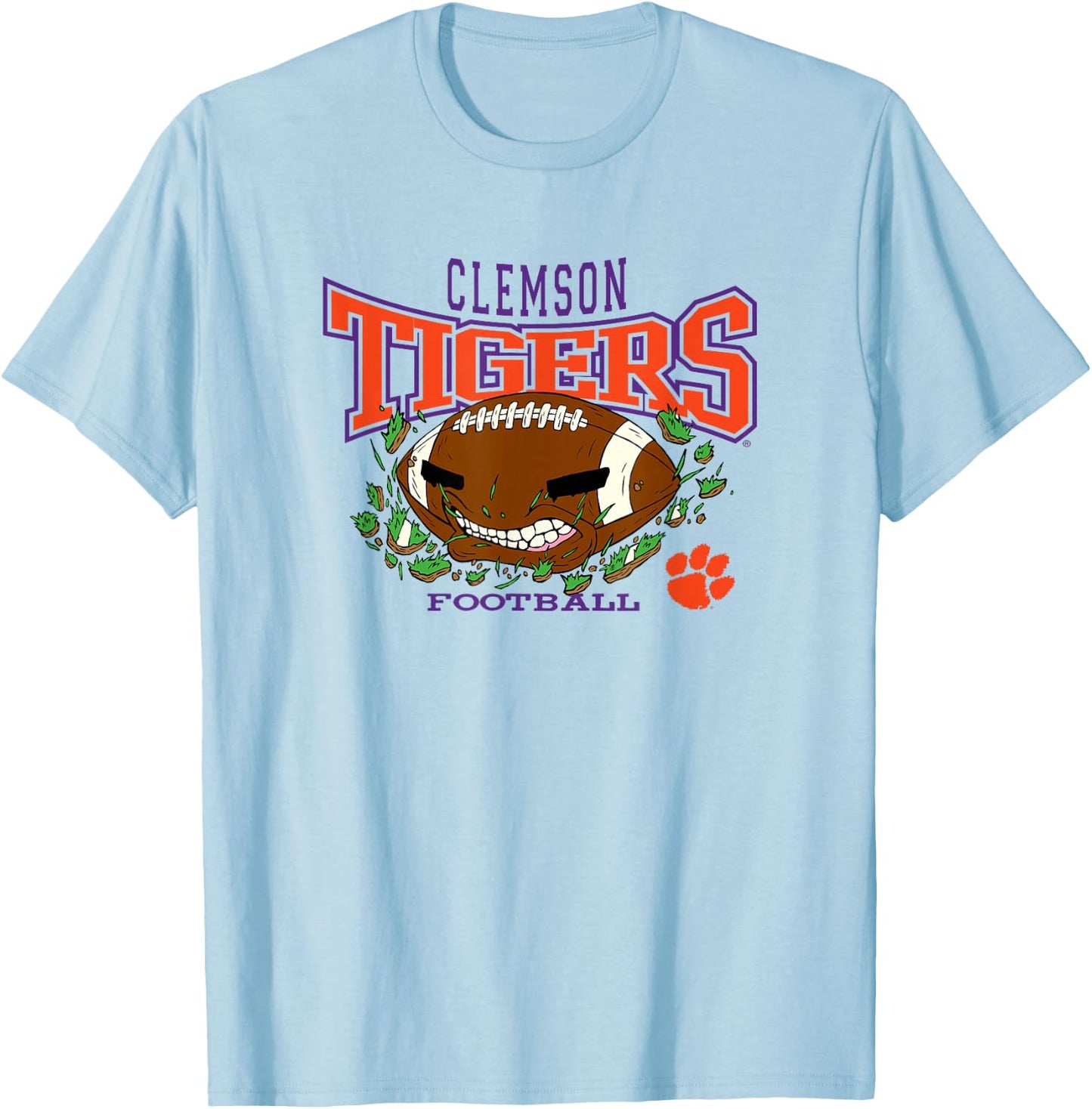 Clemson Tigers Football Bite White Officially Licensed T-Shirt - T-Shirt | Light Blue