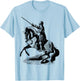 Knight In Suit of Armor Horse Sword Helmet Medieval T-Shirt - T-Shirt | Light Blue