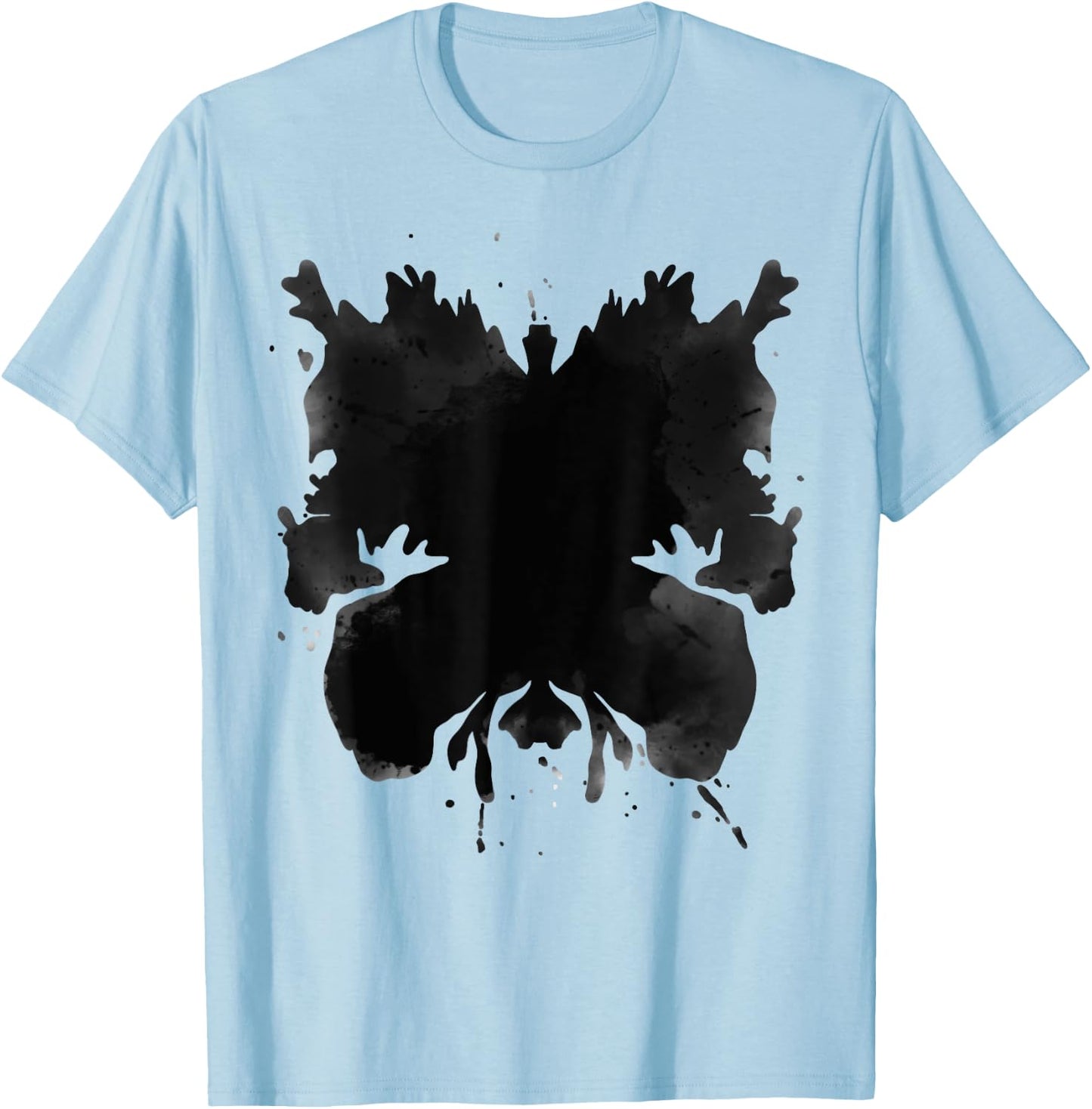 Aesthetic Moth Ink Blot Rorschach Psychology Student Teacher T-Shirt - T-Shirt | Light Blue