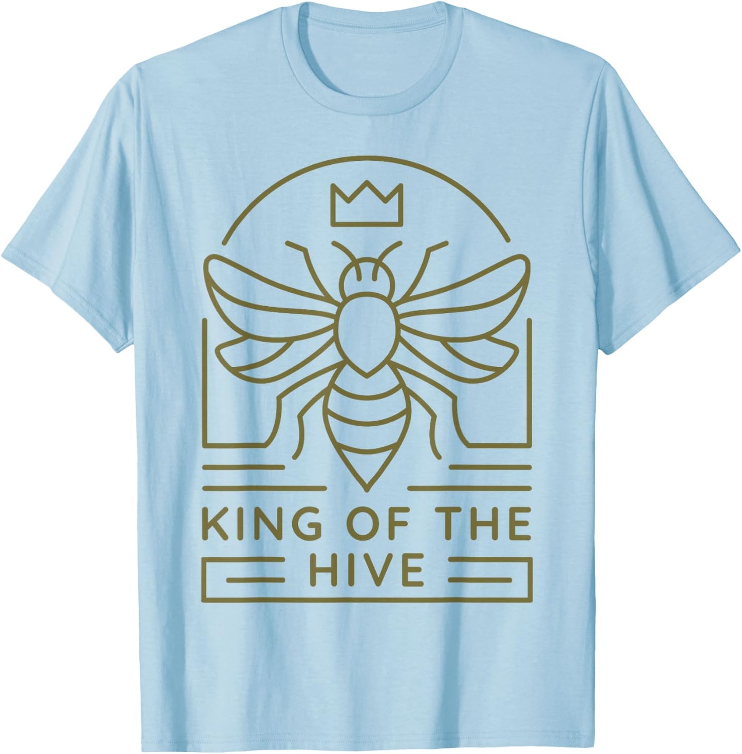 King Of The Hive Shirt Men Bee Lover Husband Beekeeper T-Shirt - T-Shirt | Light Blue