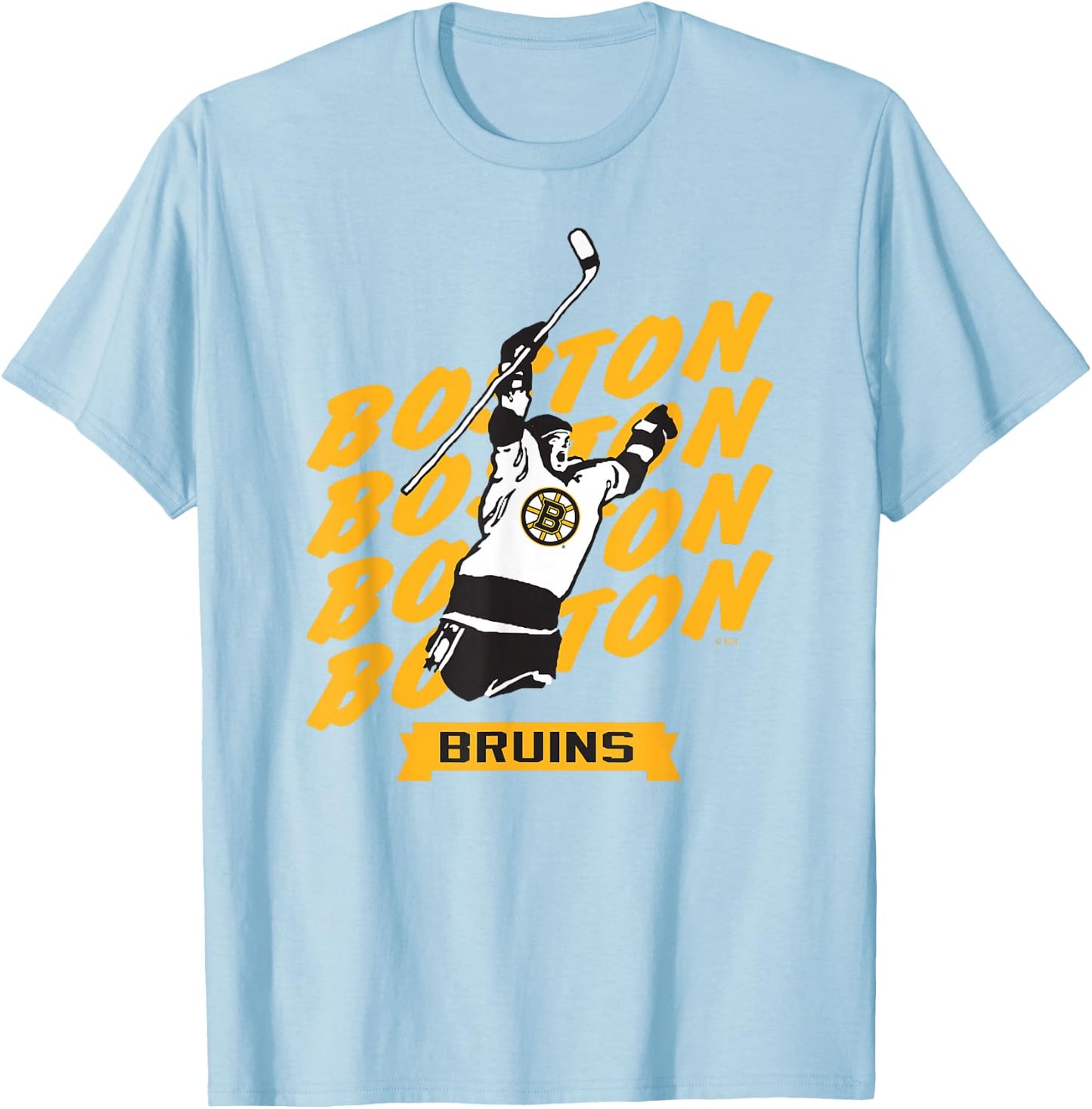Boston Bruins Graffiti Gray Officially Licensed T-Shirt - T-Shirt | Light Blue