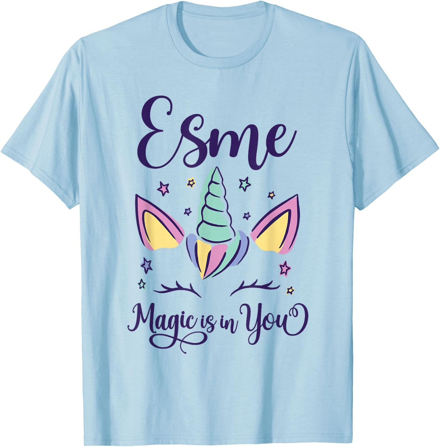 First Name Esme Personalized I Love Esme T-Shirt - T-Shirt | Light Blue