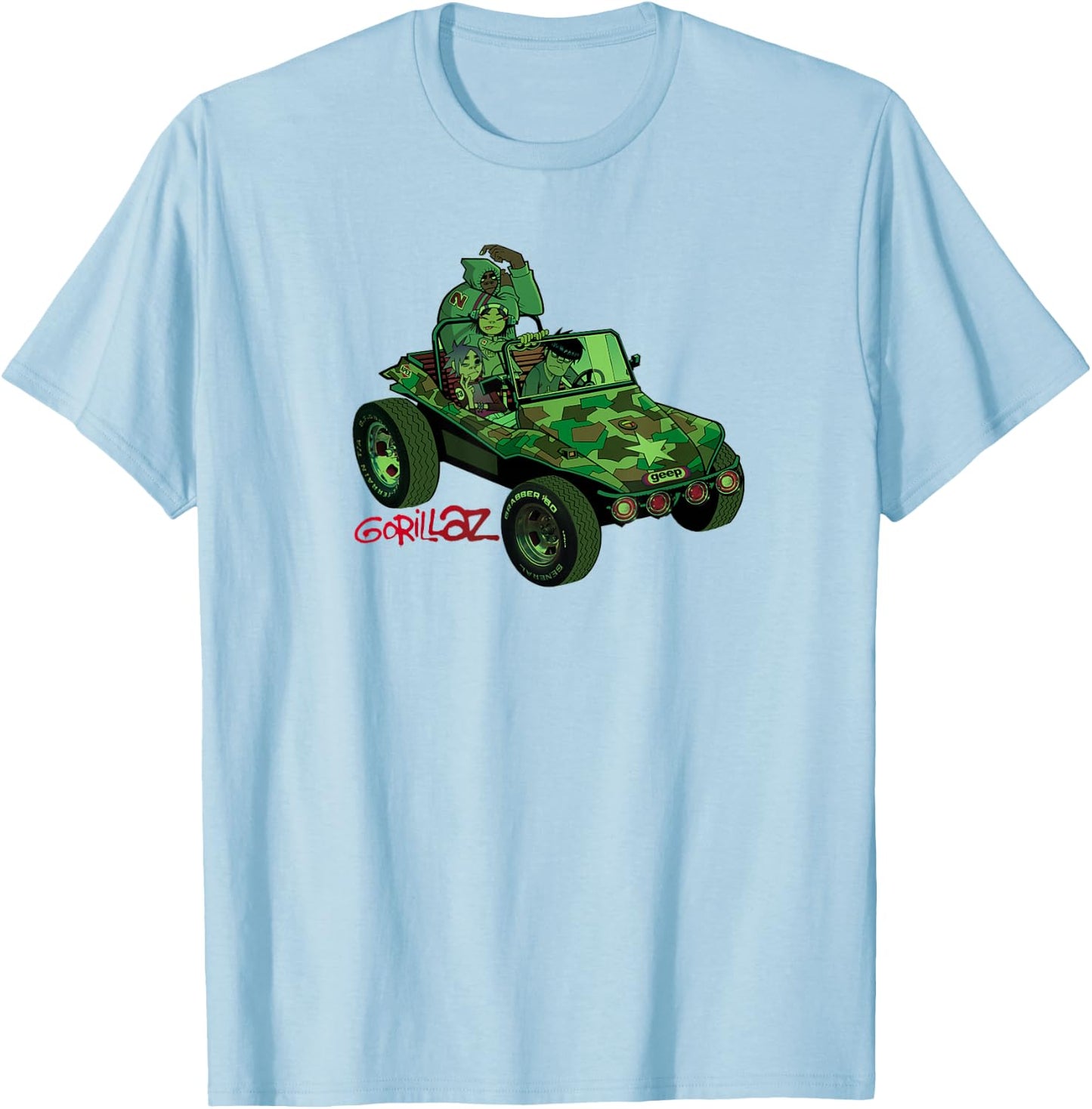 Gorillaz Geep Logo Reverse T-Shirt - T-Shirt | Light Blue