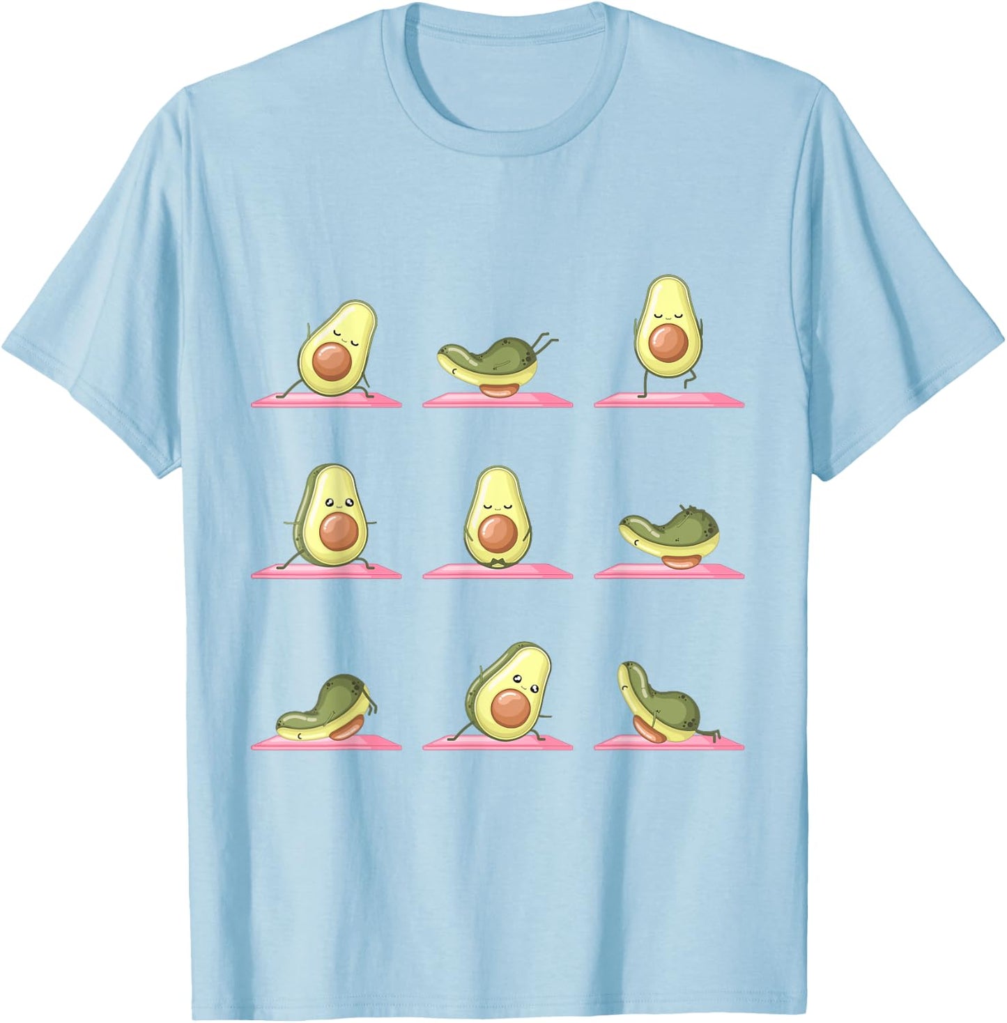 Avocado Yoga Pose Spruch Geschenk Gym Workout Niedlich Gym E T-Shirt - T-Shirt | Light Blue