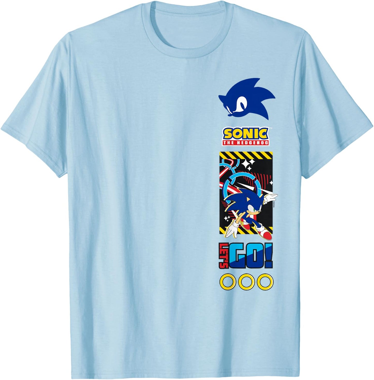 Sonic The Hedgehog Let's Go! Epic Run Heroic Panel T-Shirt - T-Shirt | Light Blue