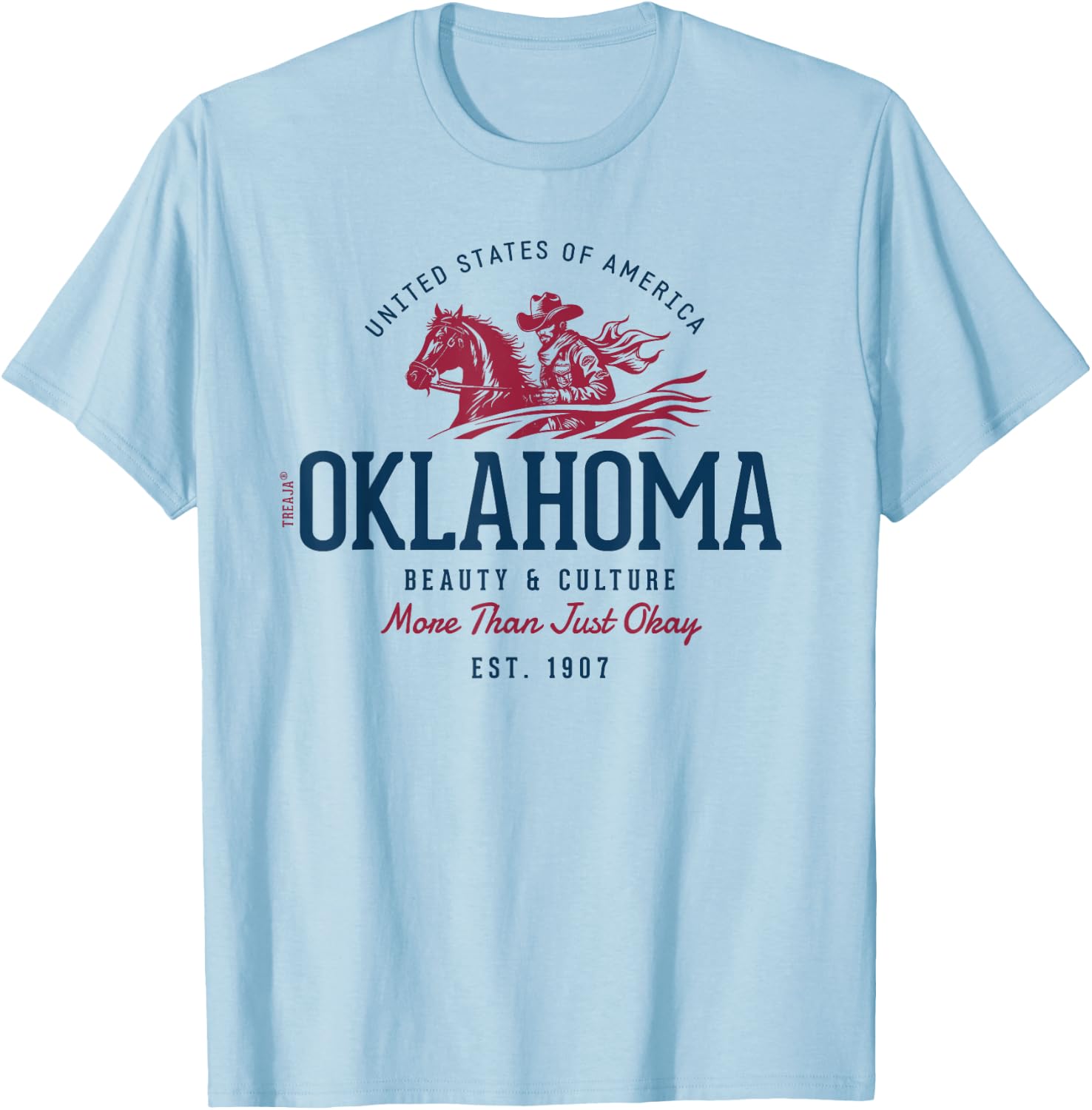 Vintage-Looking Oklahoma T-Shirt - T-Shirt | Light Blue