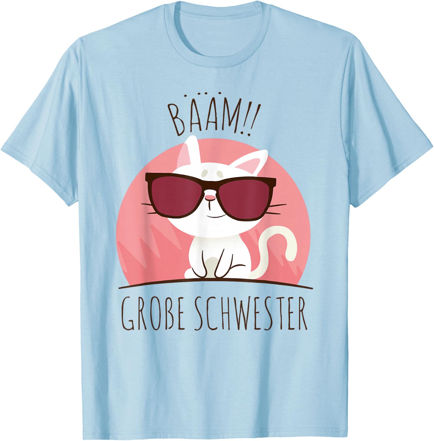 Big Sister 2022 Cool Cute Cat T-Shirt - T-Shirt | Light Blue