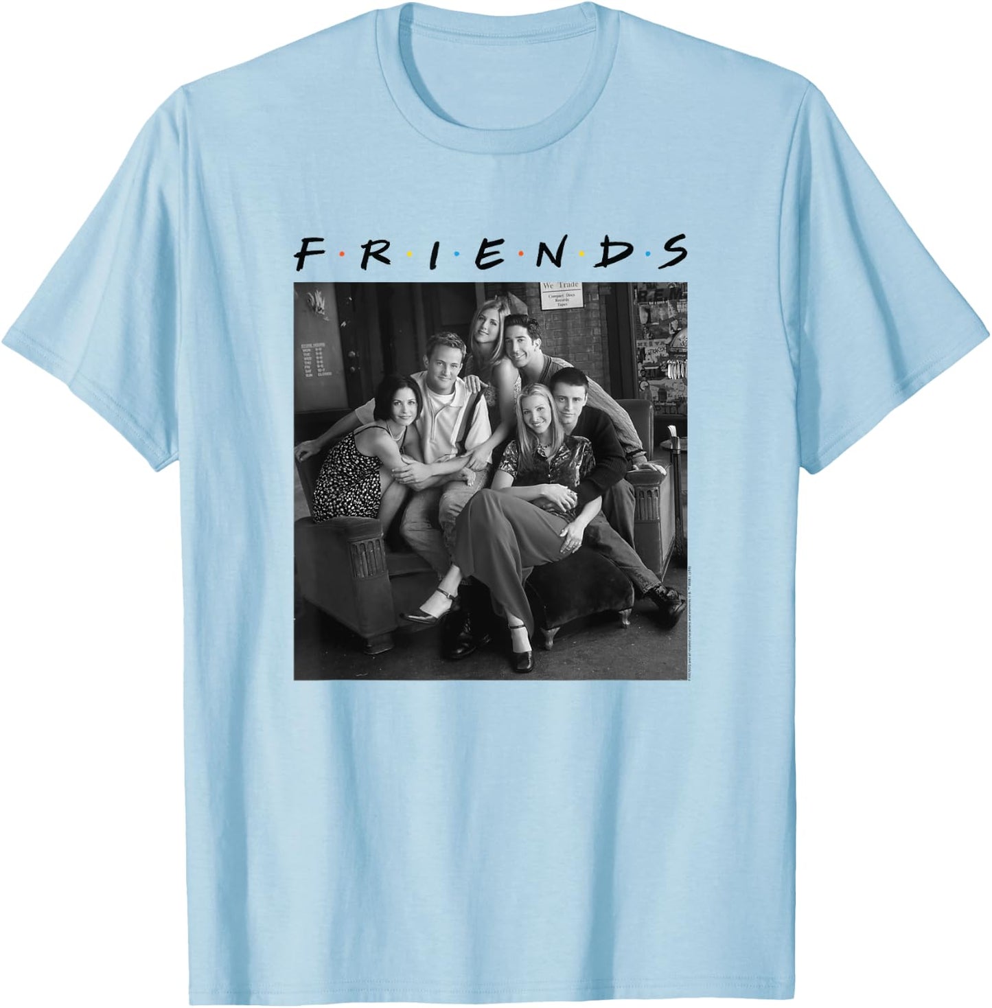Friends Group Photo 6 BW , white, S T-Shirt - T-Shirt | Light Blue