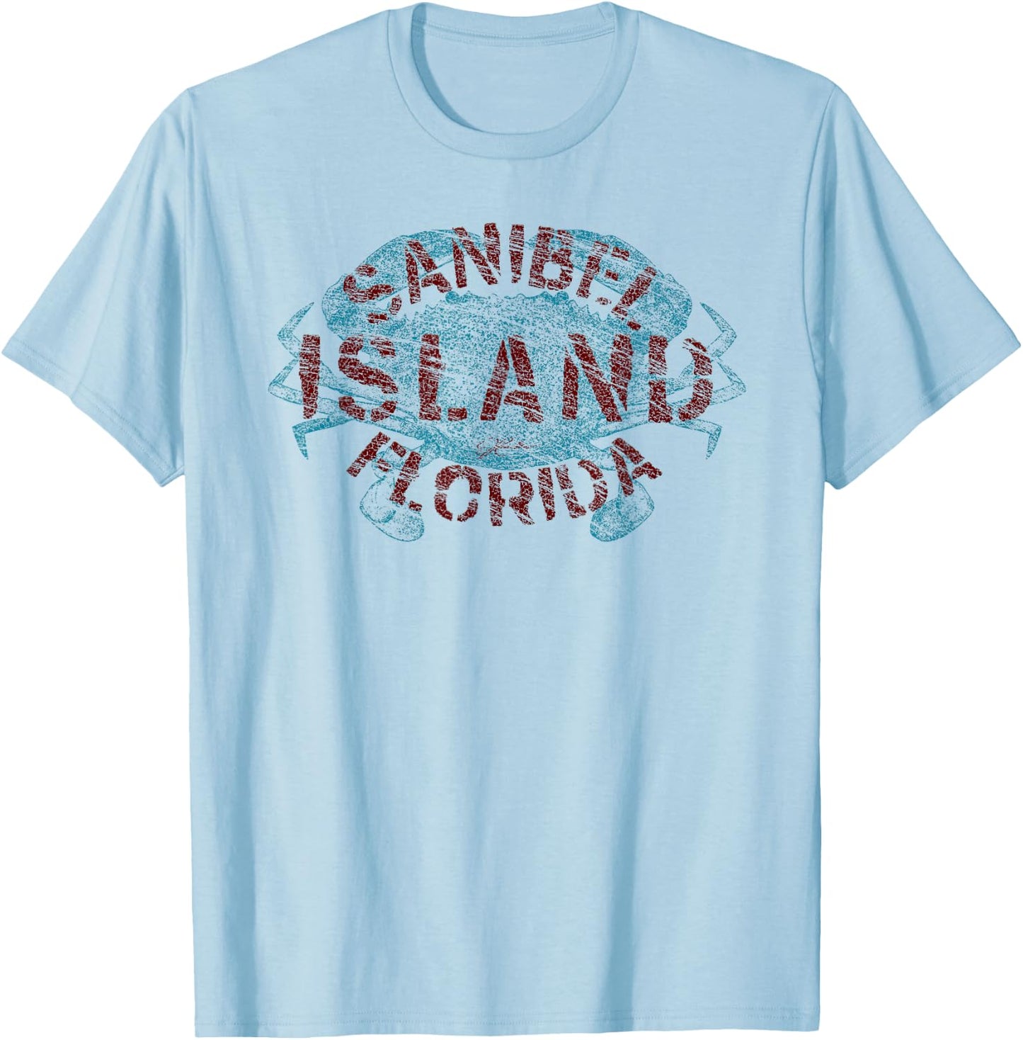 JCombs: Sanibel Island, FL, Blue Crab (Distressed) T-Shirt - T-Shirt | Light Blue