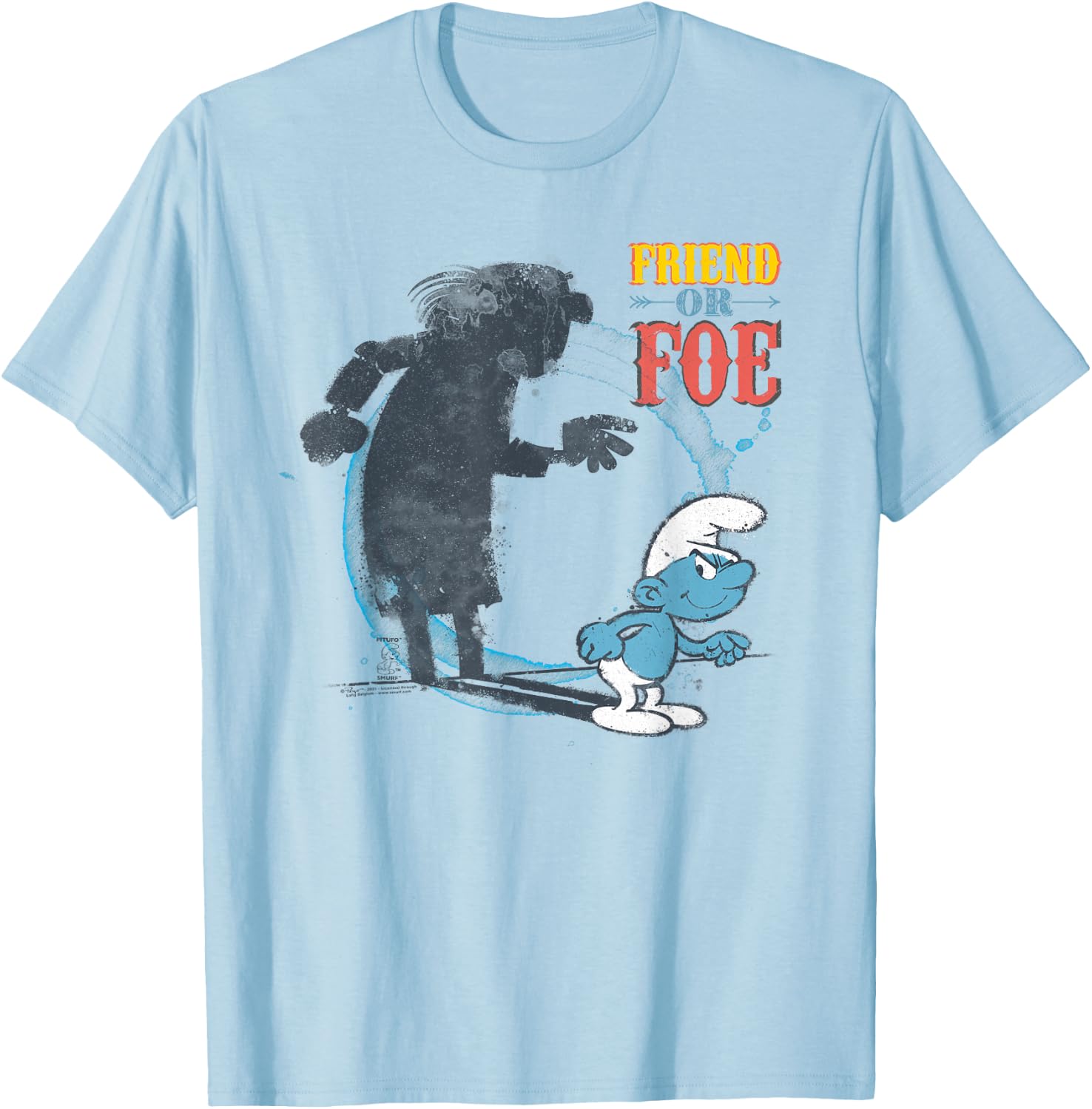 The Smurfs Gargamel Shadow Friend or Foe T-Shirt - T-Shirt | Light Blue