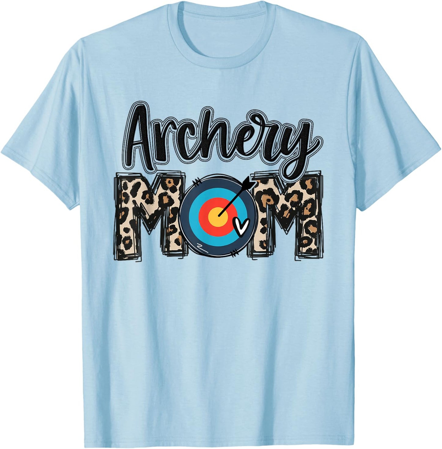 Leopard Archery Mom Bow Arrow USA Archery Mama Hunter T-Shirt - T-Shirt | Light Blue
