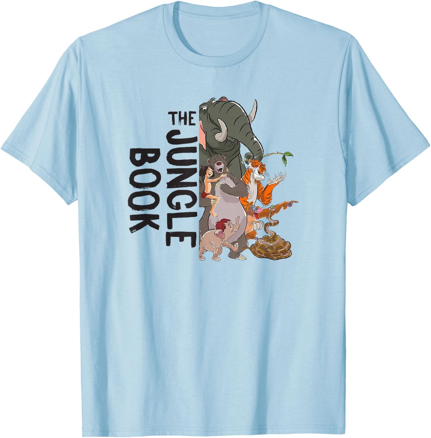 Disney The Jungle Book Split Image Group Poster T-Shirt - T-Shirt | Light Blue