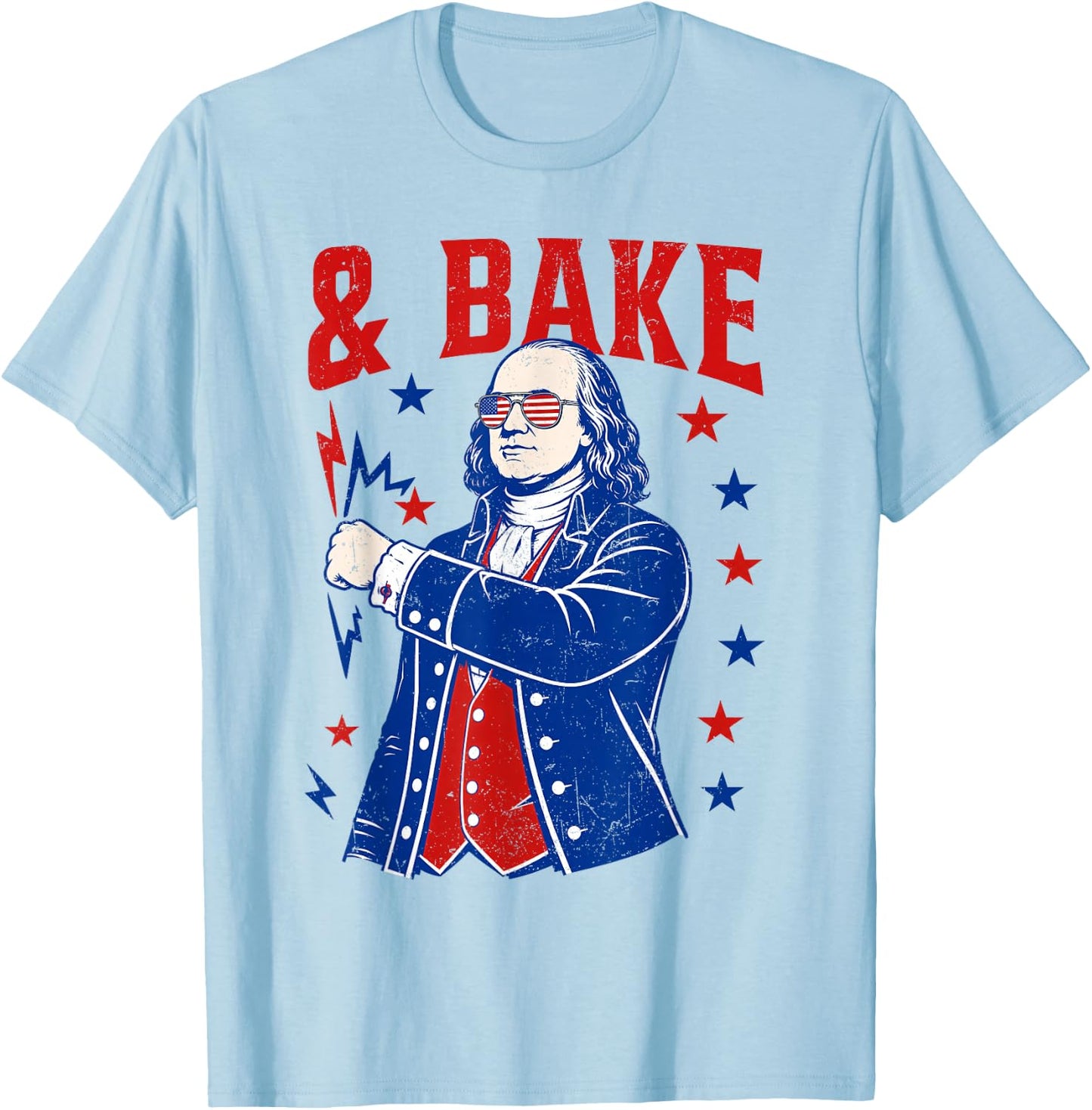 Funny Shake and Bake 4th of July Couple Matching Men Women T-Shirt - T-Shirt | Light Blue