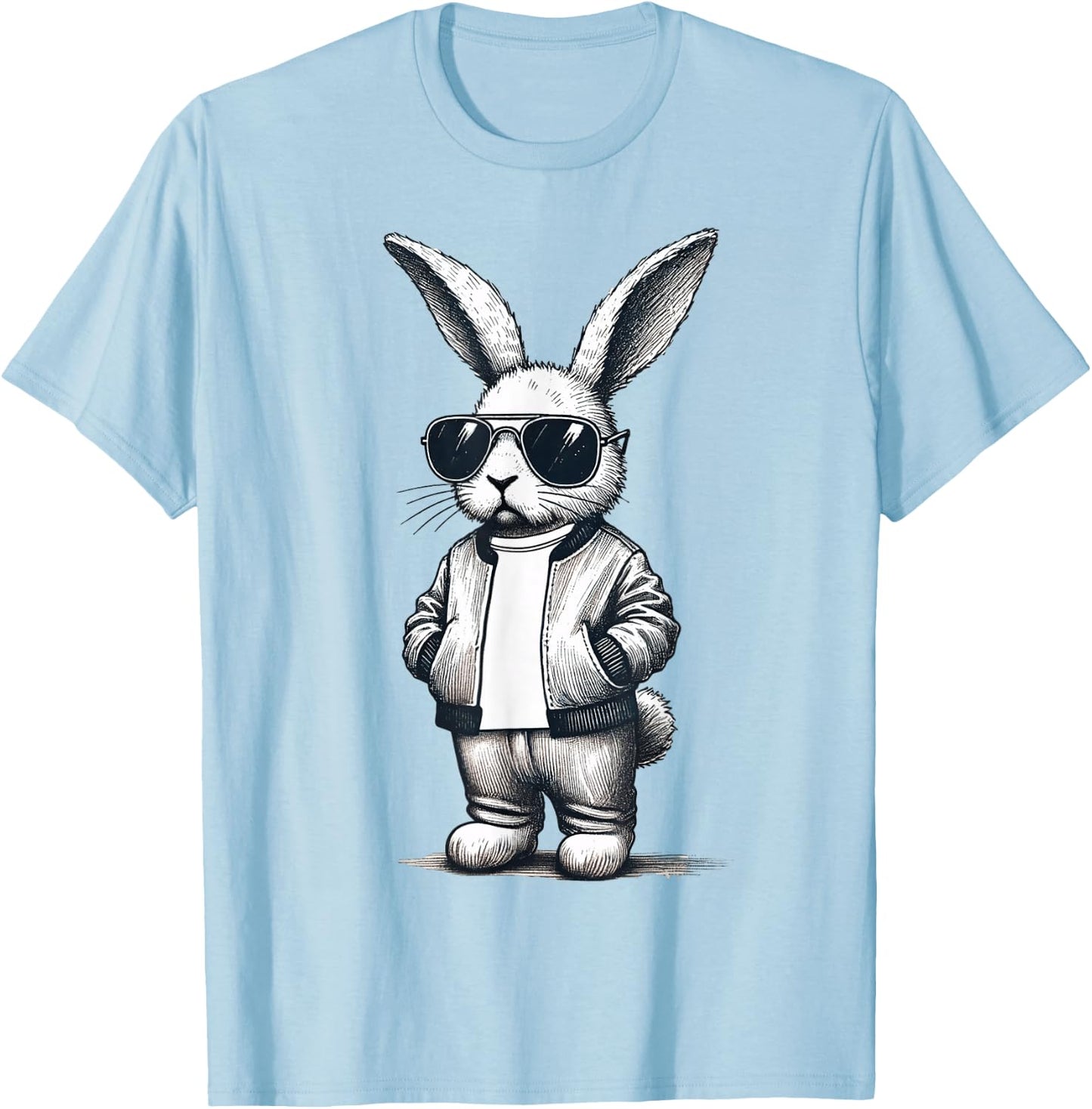 Bunny Rabbit With Sunglasses Easter Day for Boys Men Kids T-Shirt - T-Shirt | Light Blue