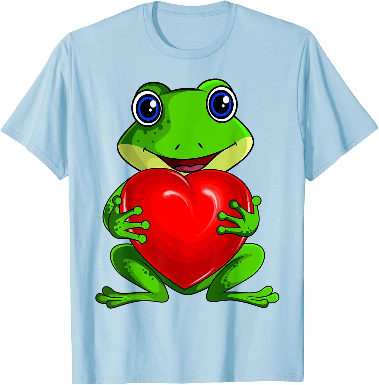 Frog Women's / Girls' Frog , Green T-Shirt - T-Shirt | Light Blue