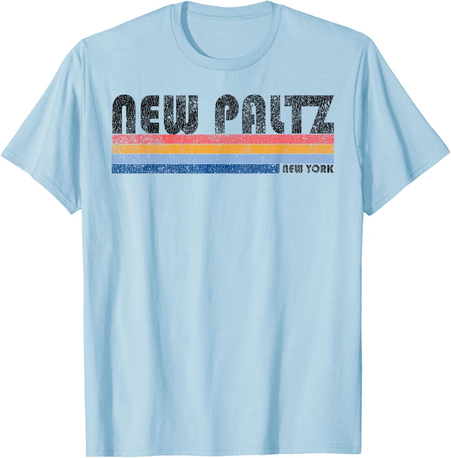 Vintage 1980s Style New Paltz New York T-Shirt - T-Shirt | Light Blue