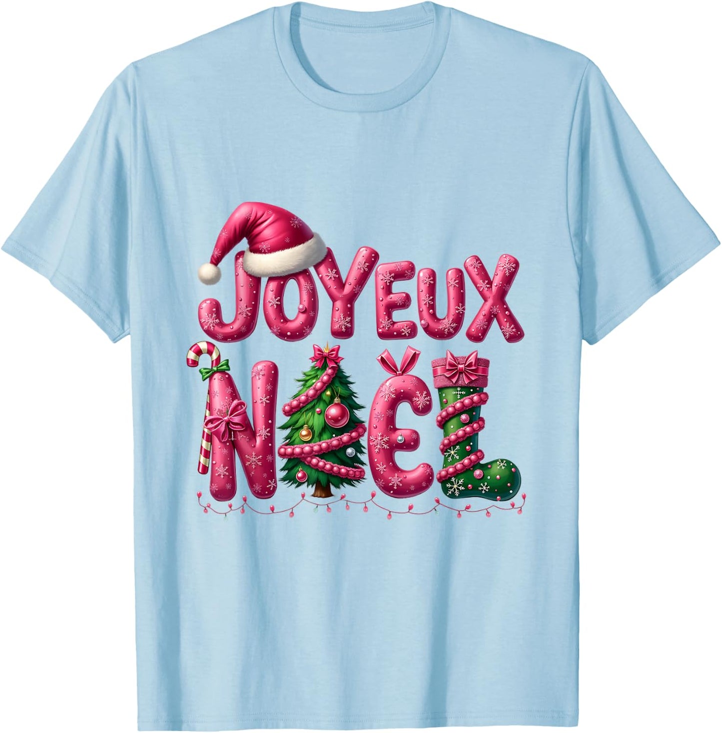 Merry Christmas: A Perfect Design for the Festive Season T-Shirt - T-Shirt | Light Blue