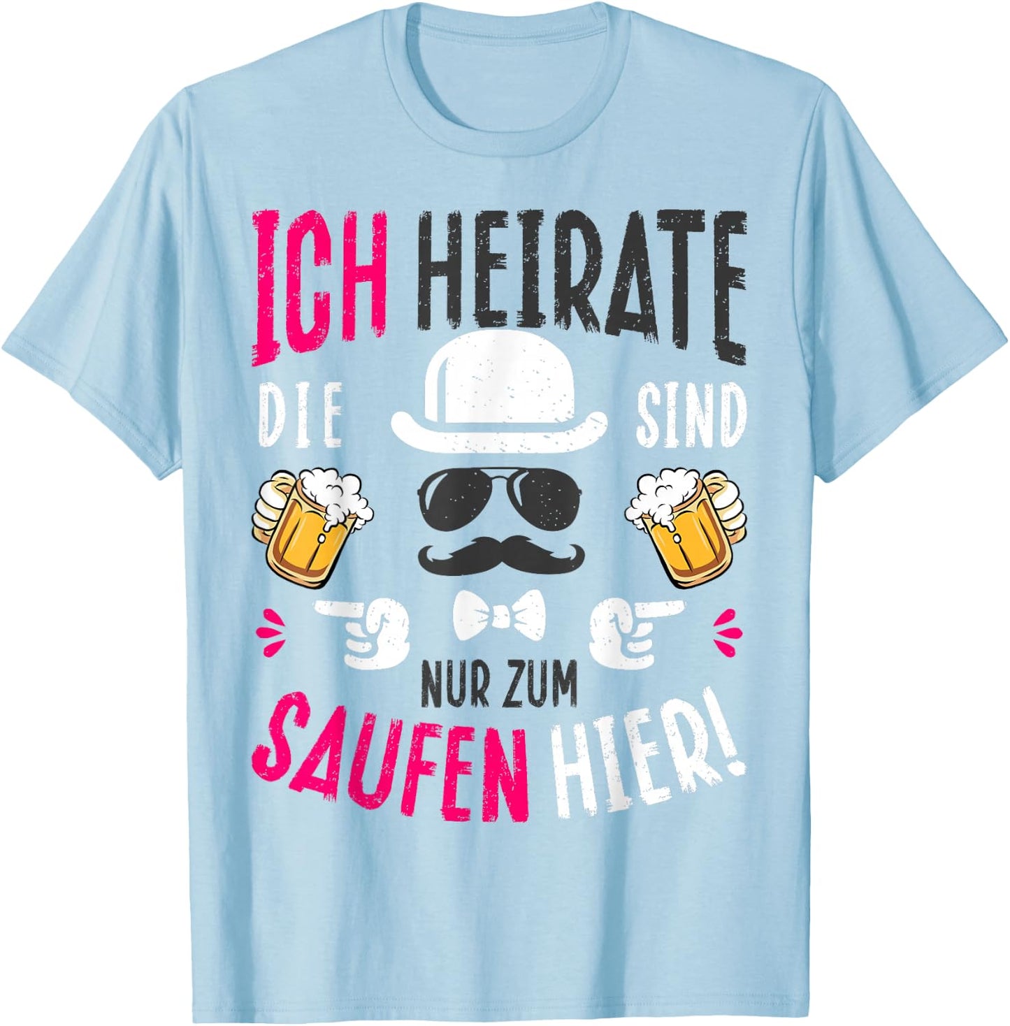 Hen Night Groom Costume JGA Stag Night , pink T-Shirt - T-Shirt | Light Blue