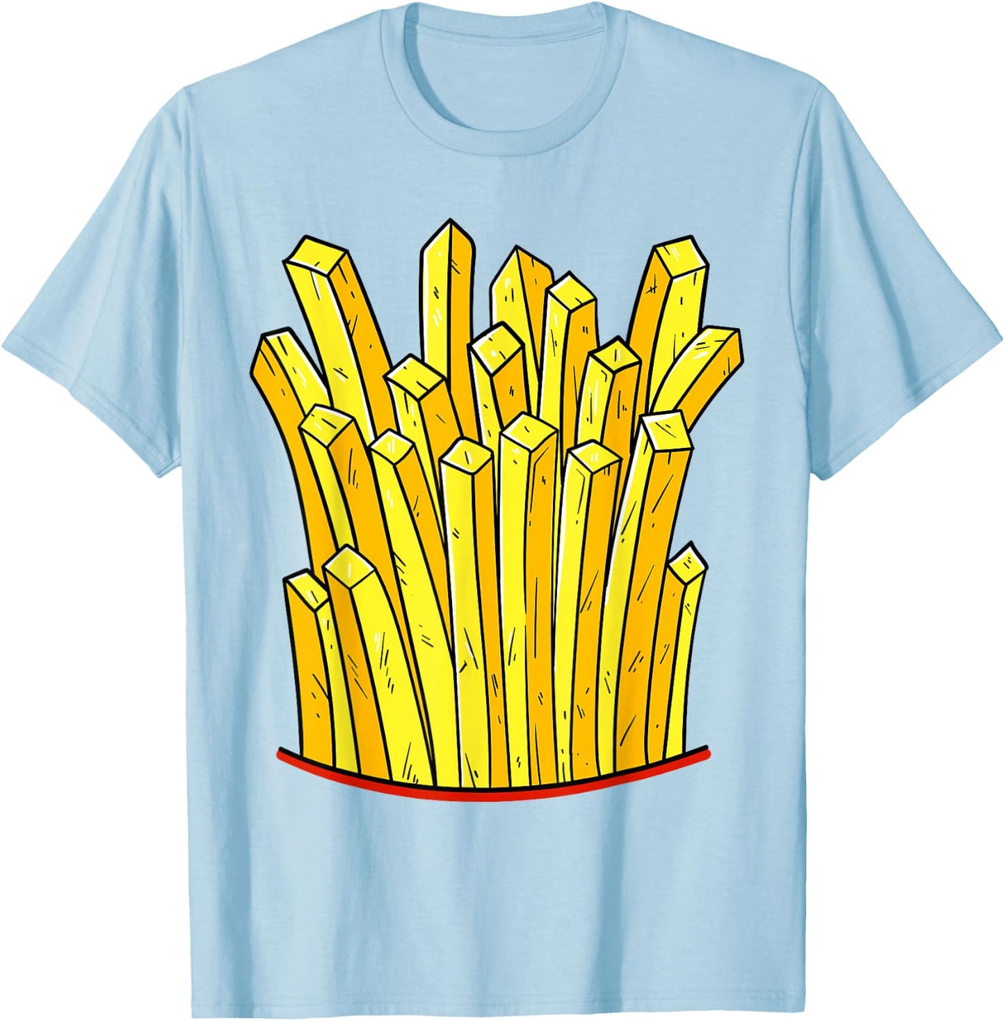 French Fries Costume Funny Fast Food French Fries , red T-Shirt - T-Shirt | Light Blue