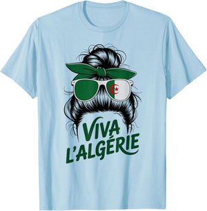 Proud Viva L'ALGÉRIE Trip Toujours Girl Spirit Mom Favorite T-Shirt - T-Shirt | Light Blue