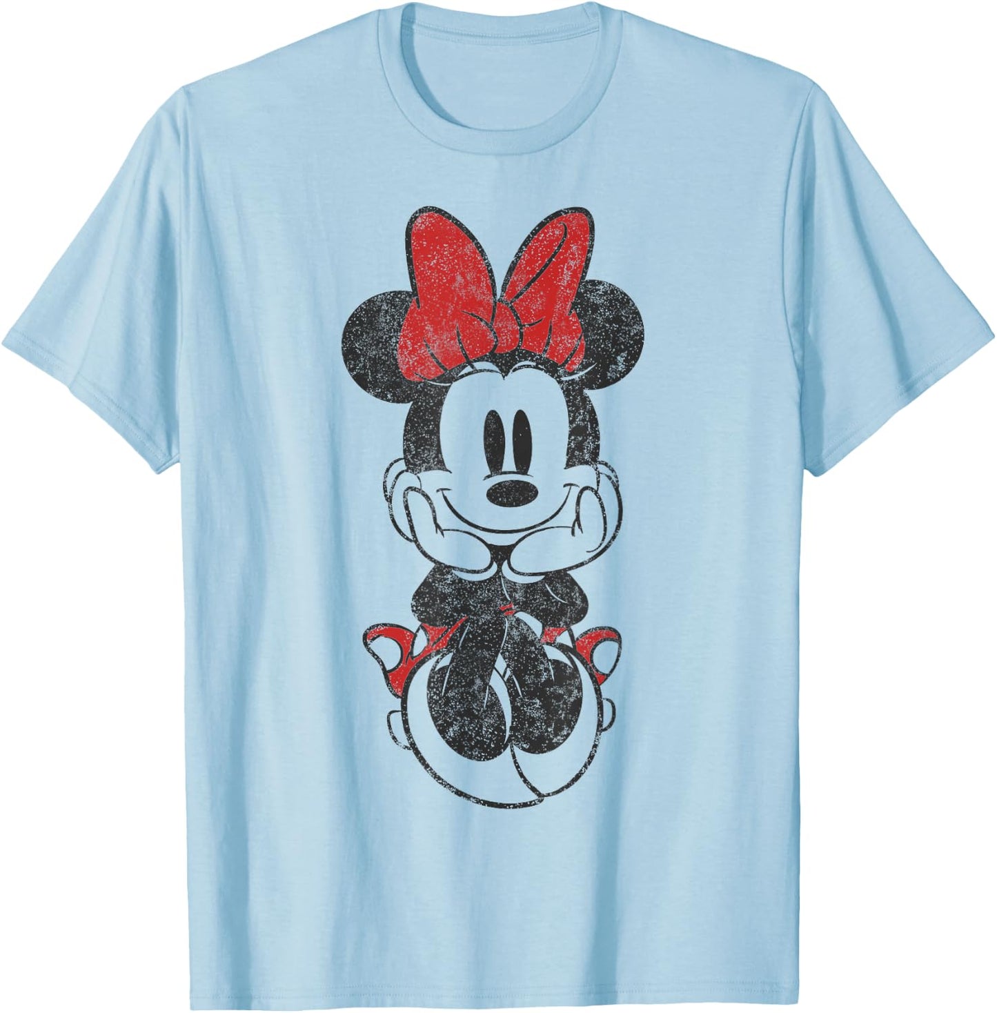 Disney Mickey and Friends Minnie Mouse Vintage Sitting T-Shirt - T-Shirt | Light Blue