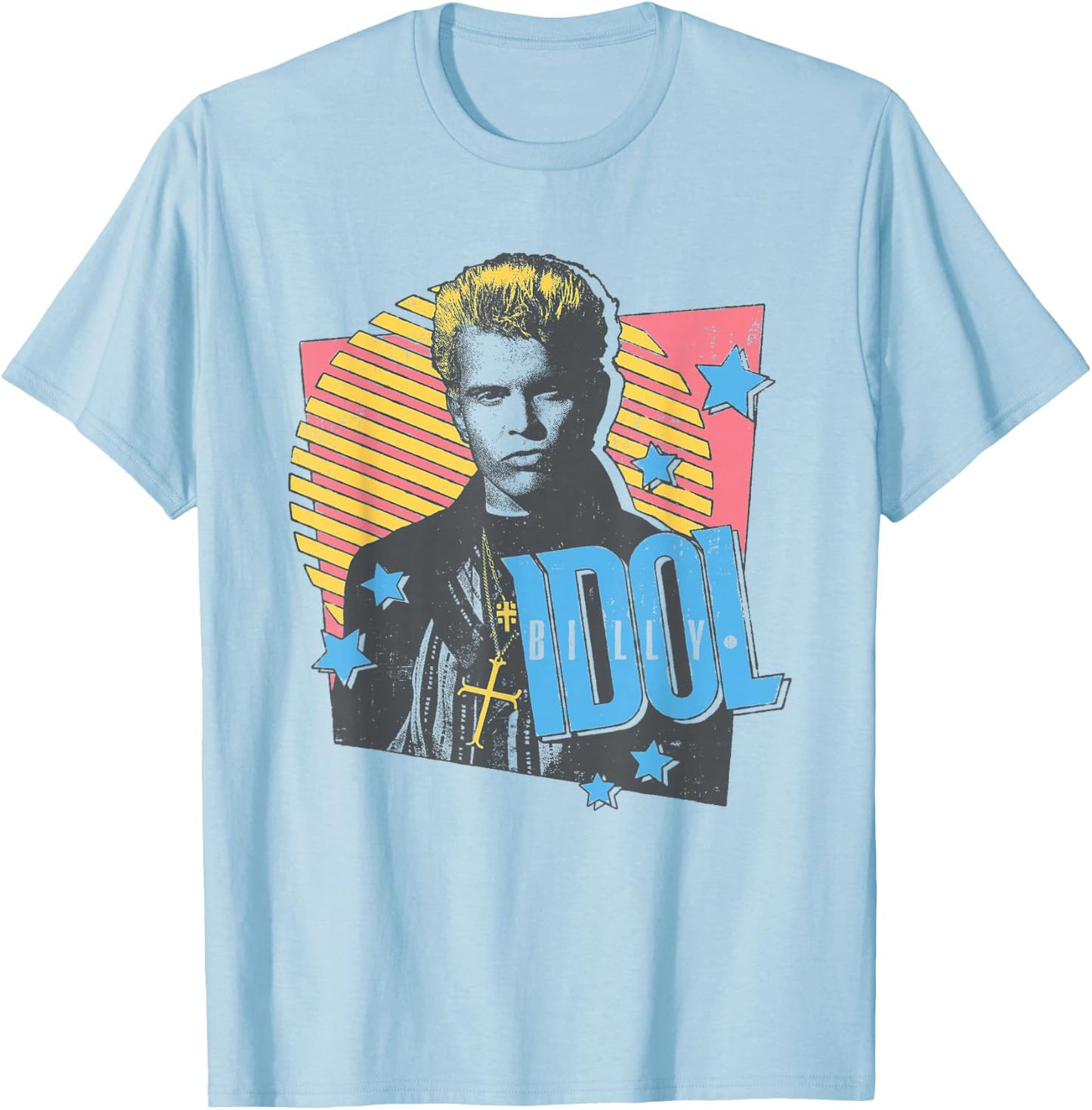Billy Idol - Retro Contour , white, S T-Shirt - T-Shirt | Light Blue