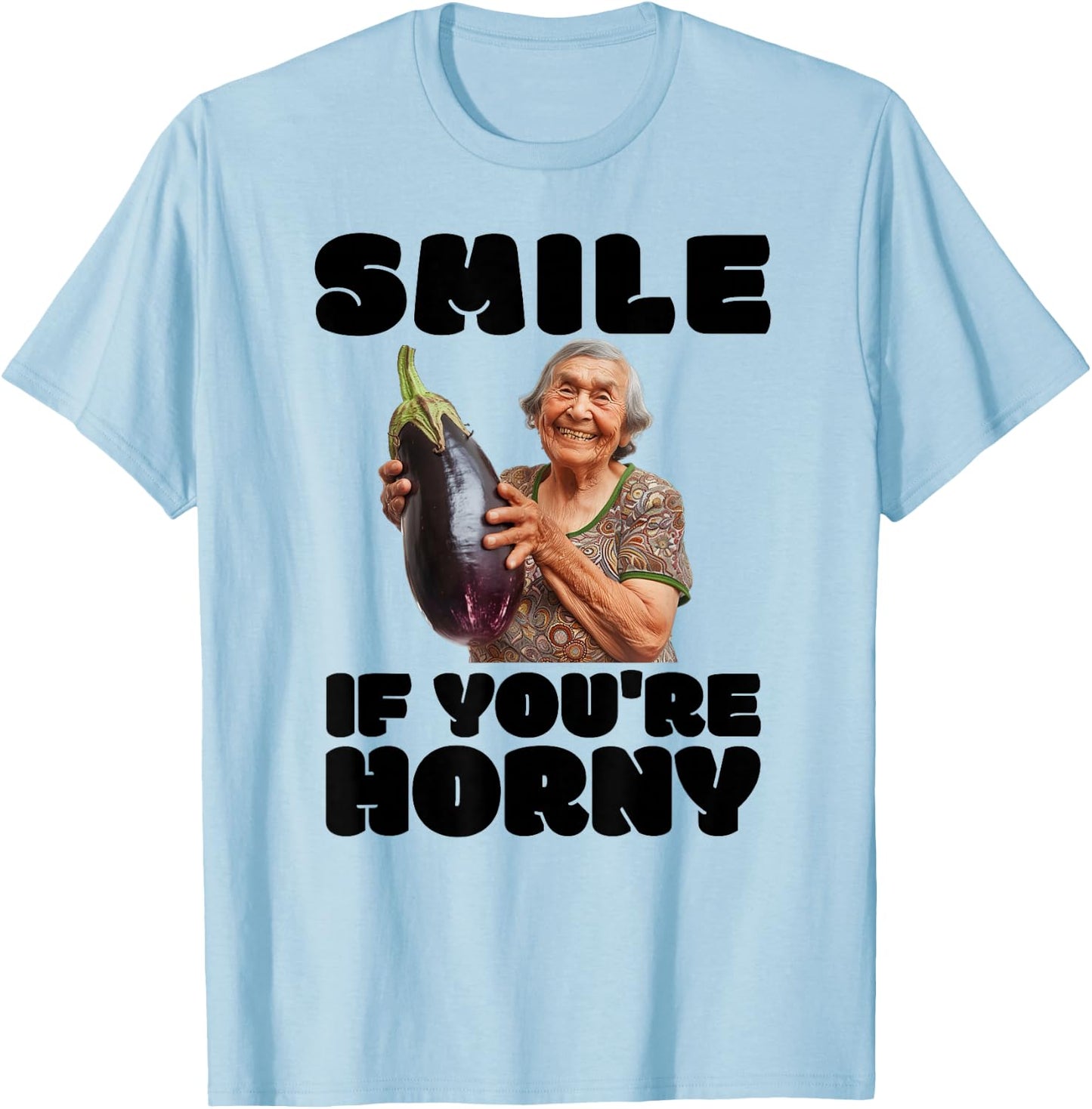 Lustige geile Aubergine Old Lady Unappropriate Peinlich T-Shirt - T-Shirt | Light Blue