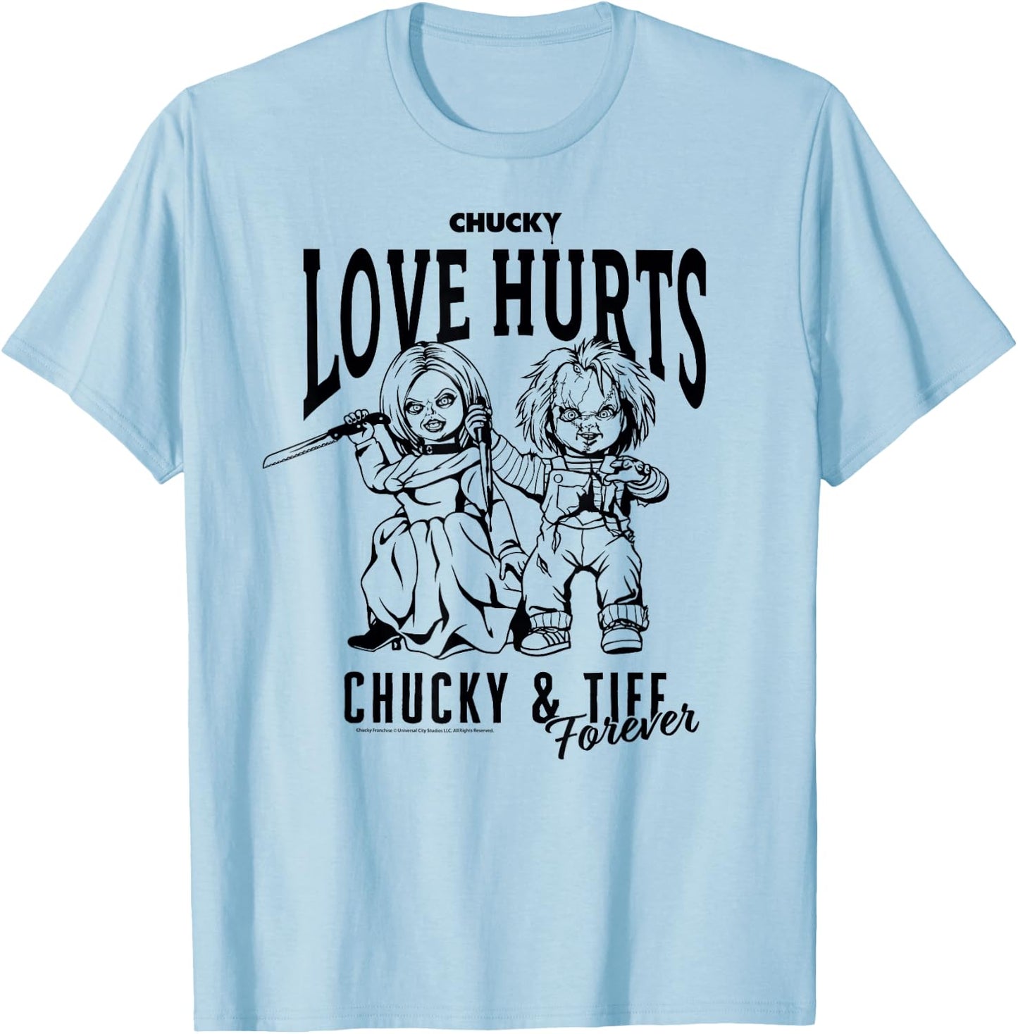 Chucky & Tiff Forever Love Hurts T-Shirt - T-Shirt | Light Blue